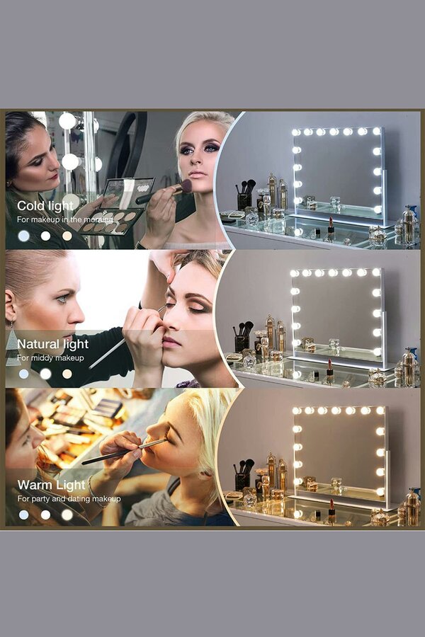 Living and Home Hollywood Vanity Makeup Mirror with Lights,360 Degree Dressing Table Makeup Mirror