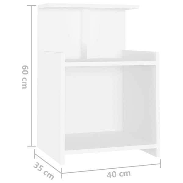Berkfield Bed Cabinet White 40x35x60 cm Engineered Wood