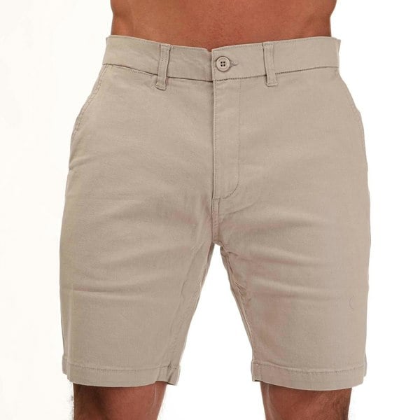 Weekend Offender Mens Dillenger Cotton Twill Shorts - Stone