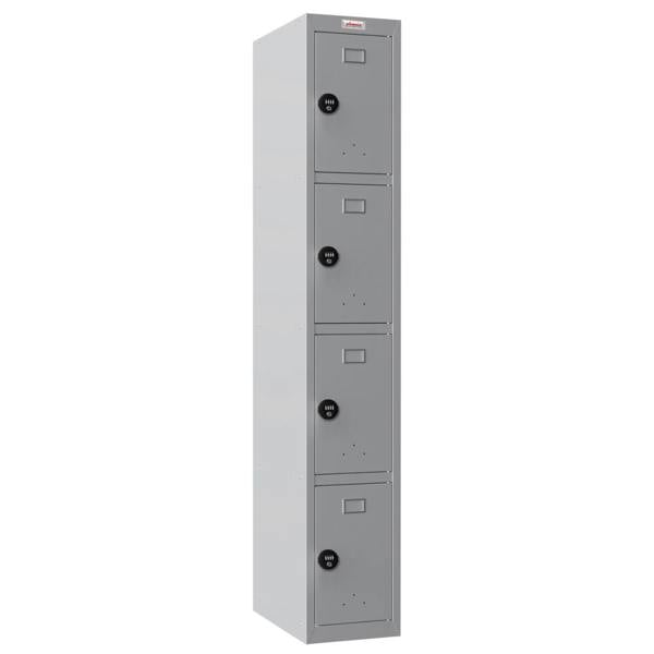 Phoenix Safe Phoenix PL 300D Series PL1433GGC 1 Column 4 Door Personal locker in Grey with Combination Lock