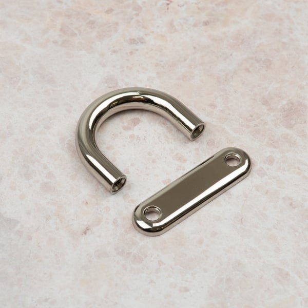 Handle & Home Bright Nickel  Loop Cabinet Handles with Backplate