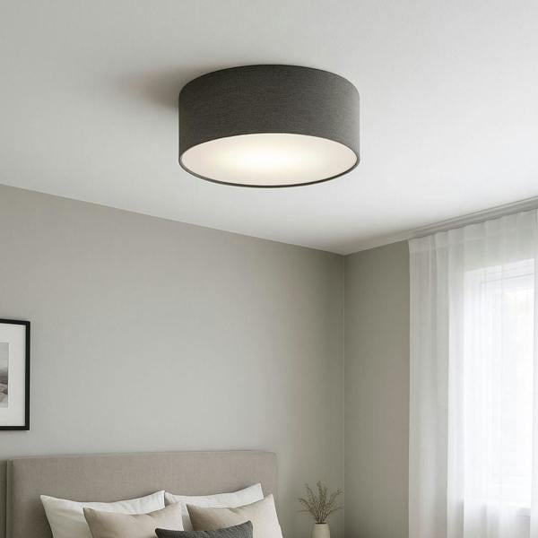 Pagazzi Lighting Averis Grey Flush Ceiling Light