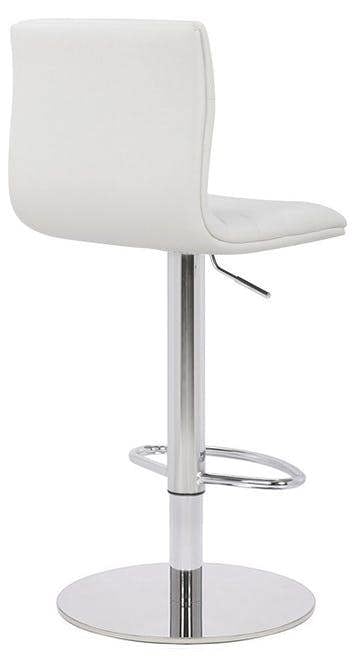 Lamboro Deluxe Aldo White Bar Stool - Height Adjustable Swivel Breakfast Barstool