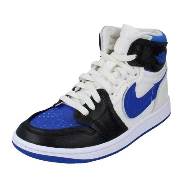 Nike Womens/Ladies Air Jordan 1 Leather Trainers - White/Black/Blue