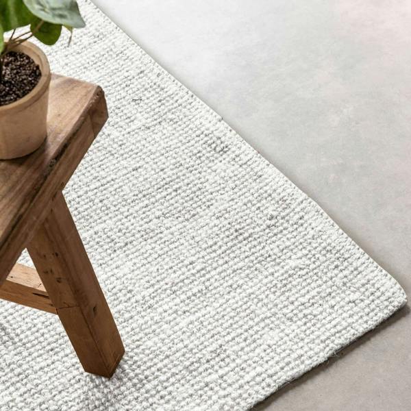 Boucle Jute Jaipur Rug White, textured design, easy care, durable lasting.