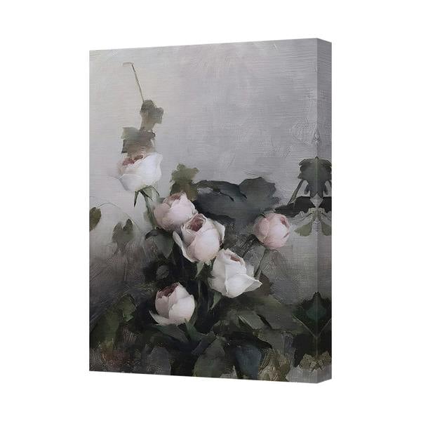 Benjamin Tate Design Romantic White Pink Rose Bouquet Canvas Wall Art Painting