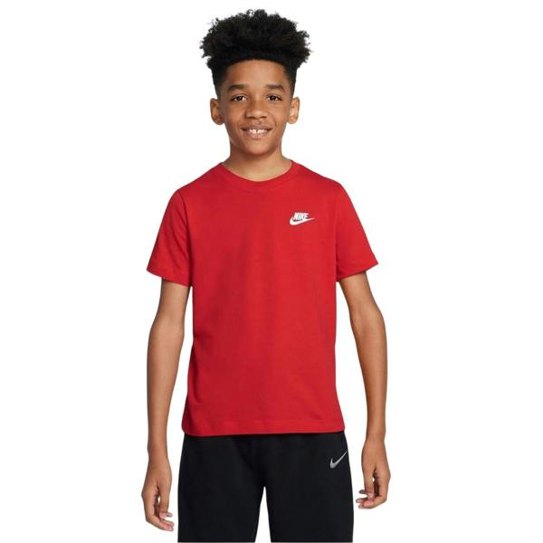 Nike Childrens/Kids Futura Classic Logo Regular T-Shirt - Red/White - 
