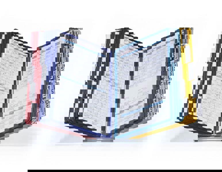 Durable VARIO TABLE 20 Display Panel Desk Stand | 20 Panels | A4 Colour Coded