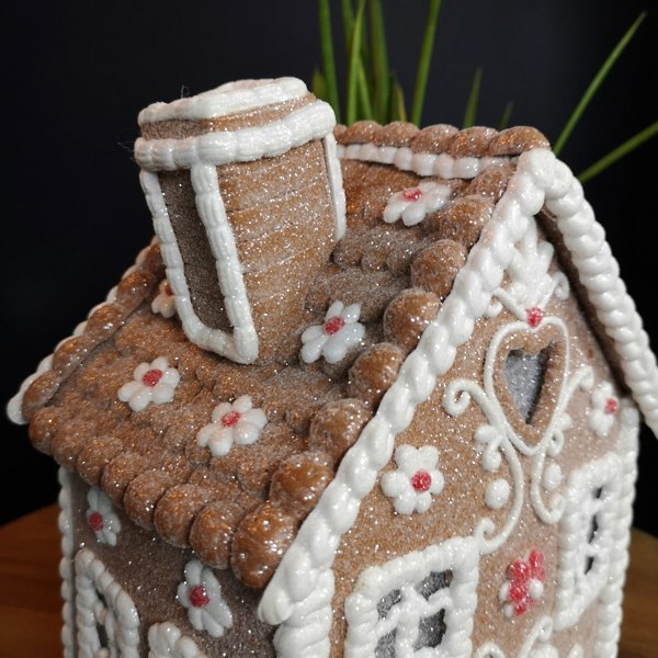 Samuel Alexander 24cm Battery Operated LED Edelweiss Chalet Christmas Gingerbread House Decoration