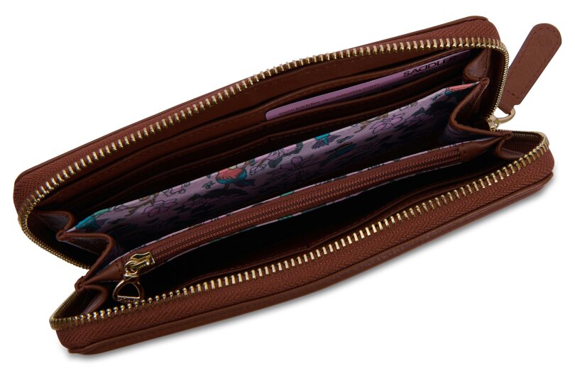 SADDLER "Beatrice" RFID Long Zipper Real Leather Purse (Gift Boxed)