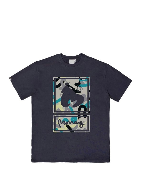 Money Sig Camo Stack Tee - Navy