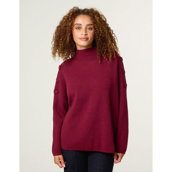 Blue Vanilla Button Shoulder Jumper