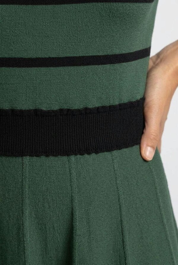 Izabel London Striped Knee Length Knit Skater Dress