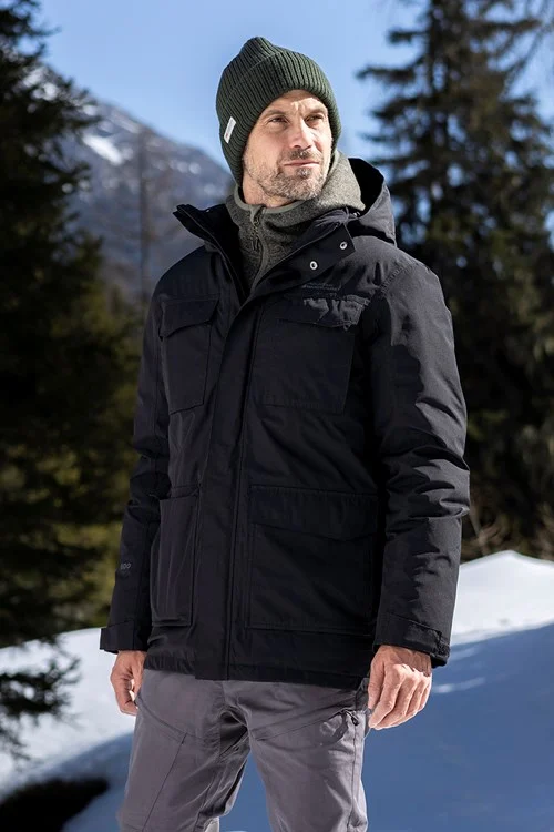 Mountain Warehouse Mens Concord Extreme Down Long Length Jacket - Black