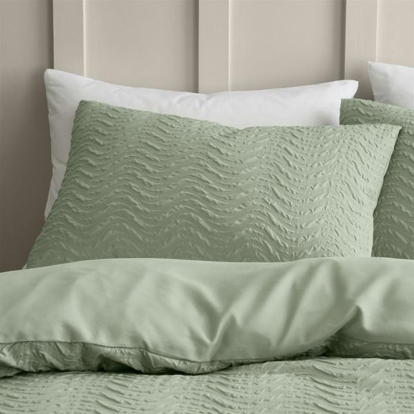 Heatset Wave Mint Green Duvet Cover Set