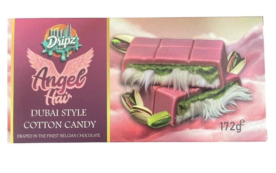 Dripz Dubai Chocolate Angel Hair 172g Cotton Candy Pistachio Cream Dubai Bar