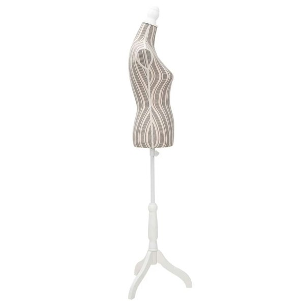 Berkfield Ladies Bust Display Mannequin Linen With Stripes