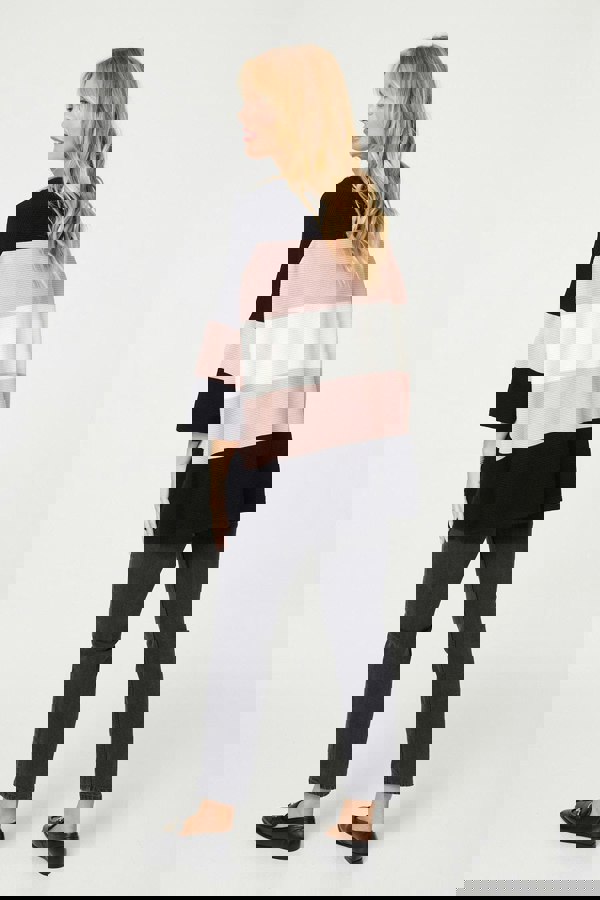 Pink | Colour Block Oversized Batwing Top
