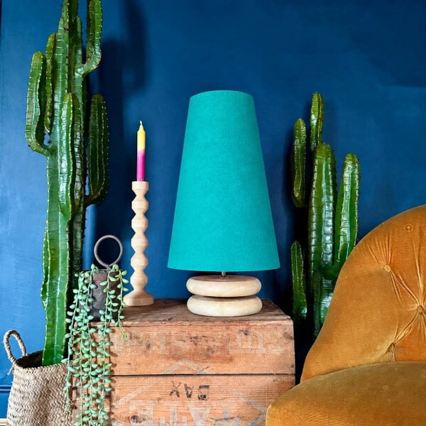 Love Frankie Jade Green Cotton Oversized Cone Lampshades - Queen
