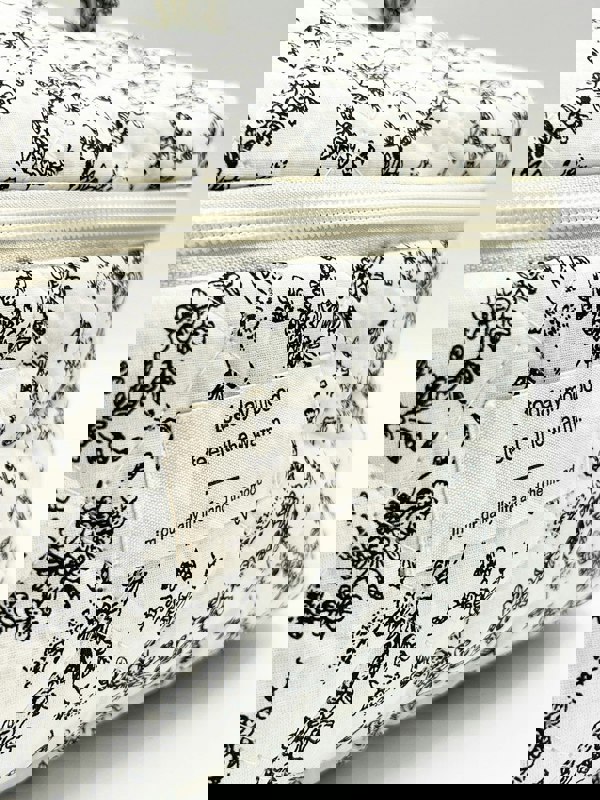 SVNX Floral Costmetic Tolietry Bag In Black White