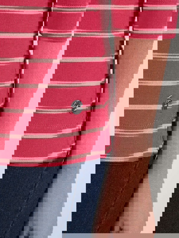 PennyPlain Stripe Square Neck Top - Berry/dusk