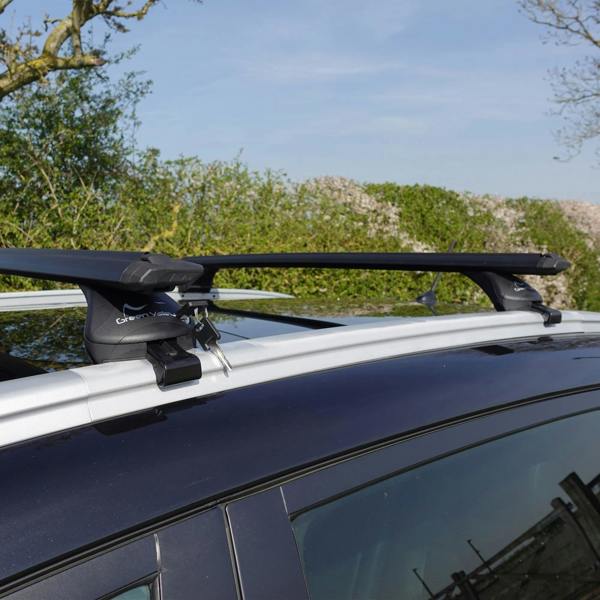 Green Valley Aerodynamic Roof Rack Wing Bars in Black, Fits MG EHS / HS 2018+ onwards Flush Rails