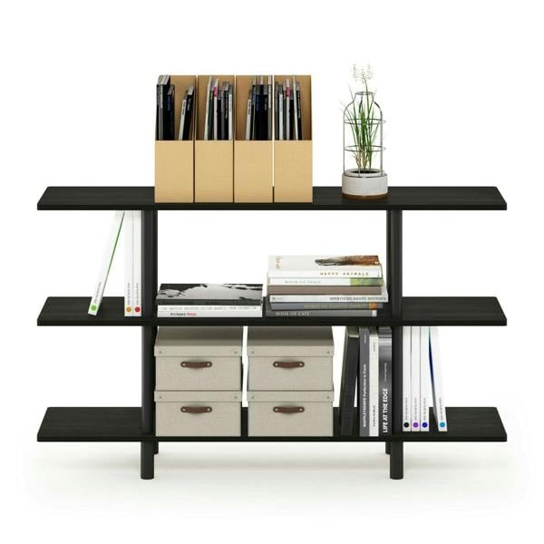 WALPLUS Turn-N-Tube 3-Tier Wide Display Shelf, Espresso/Black perfect for organized storage and display