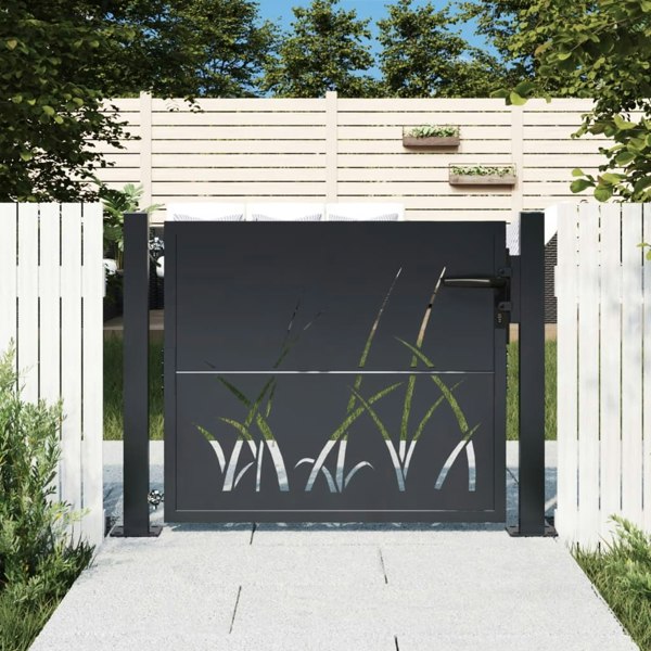 Berkfield Garden Gate Anthracite 105x105 cm Steel Grass Design