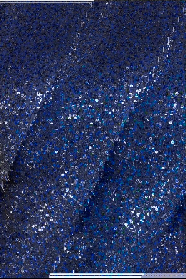 Sequin Flutter Sleeve Maxi - Navy DR4021