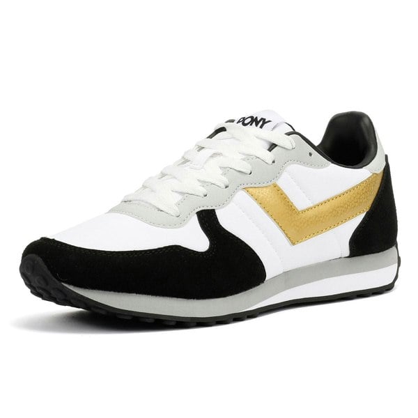 Pony Express White/Black/Gold Trainers