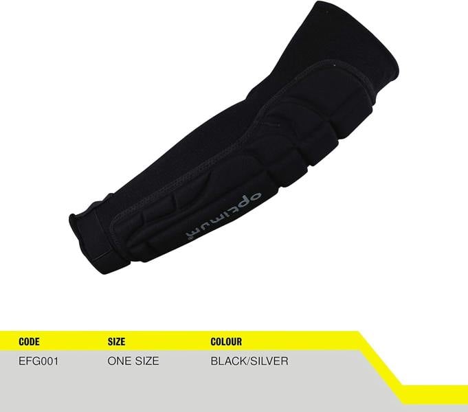 Optimum Elbow Forearm Guard Black/Silver | One Size, Adjustable Fit