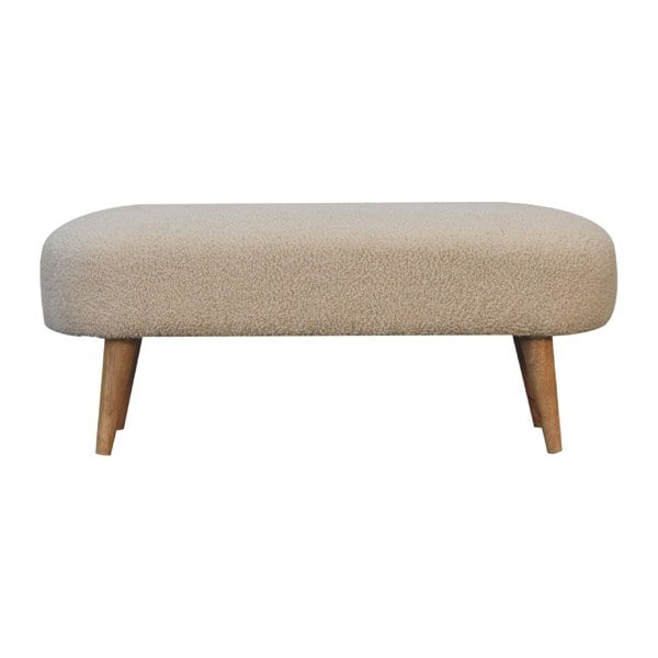 Artisan Furniture Solid Wood Boucle Hallway Bench