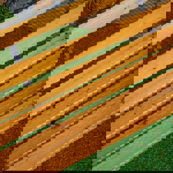 Samuel Alexander 2 Seater Outdoor Wooden & Cast Iron Garden Bench with Rose Design