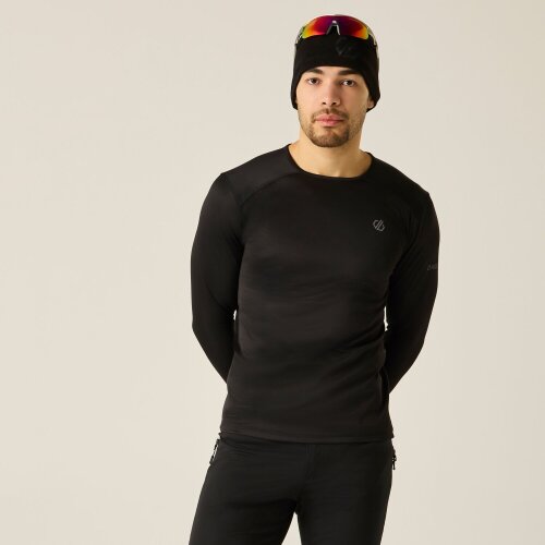Dare 2B Mens Ventura Grid Crew Neck Fleece Top - Black