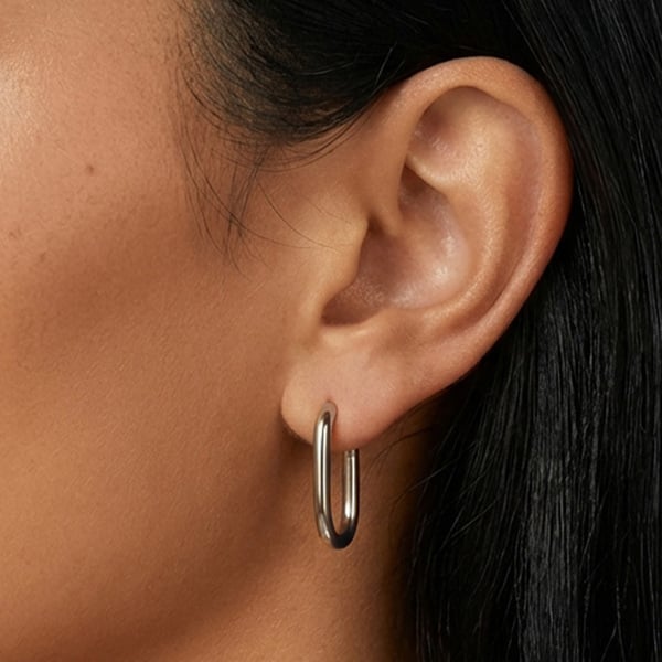 MUCHV Small Oval Hoop Earrings