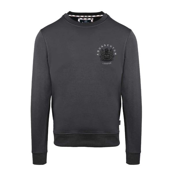 Aquascutum Mens Crew Neck Long-Sleeved Sweatshirt - Antracite - 