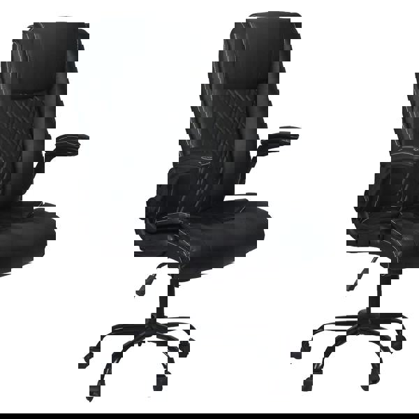 Levede Executive Office Chair PU Leather Reclining Desk Chair Flip-Up Armrests