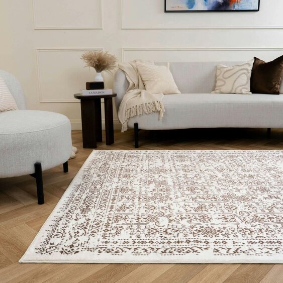 The Rugs Montana Cream Brown Rug | 3716