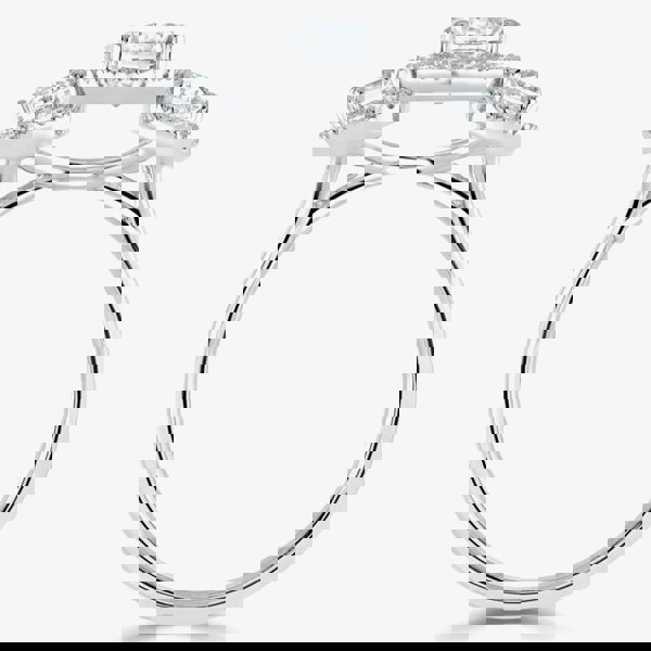 1888 Collection Platinum Brilliant Cut 0.63ct Triple Halo Diamond Ring R3-2042