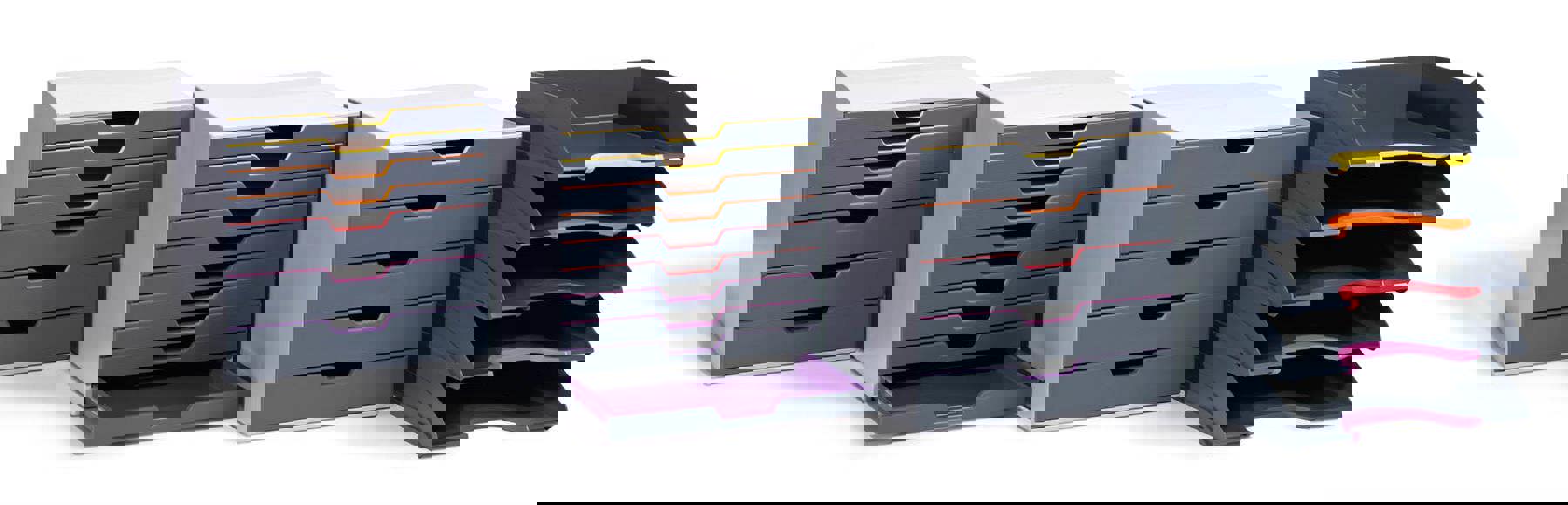 Durable VARICOLOR ECO Stackable Letter Tray Files | A4+ Colour Coded 5 Pack