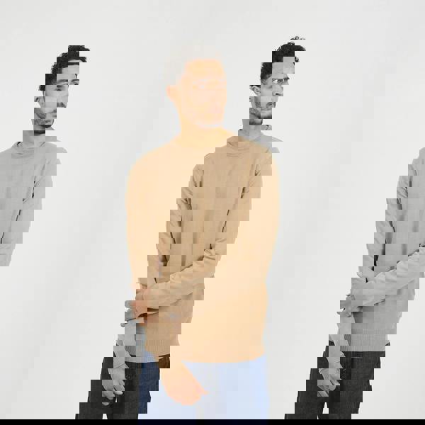 Brave Soul Tan Crew Neck Knitted Jumper - Tan Image 1