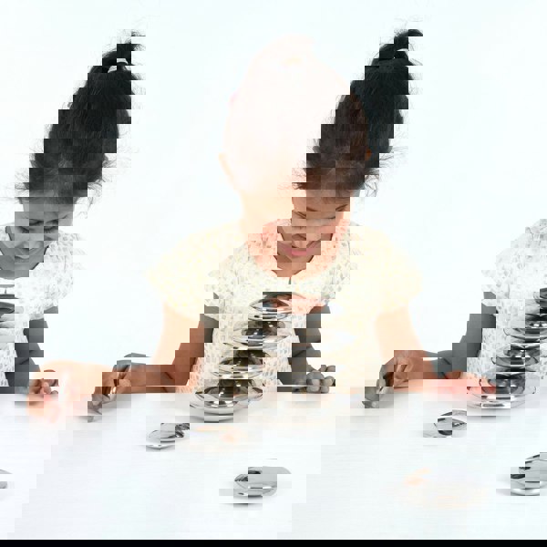 tickit Sensory Steel Silver Buttons