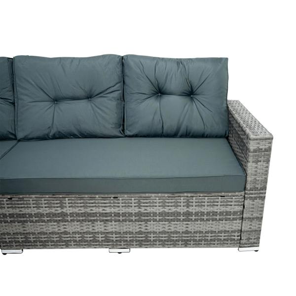 Jardi Rattan Corner Set With Composite Table – Grey