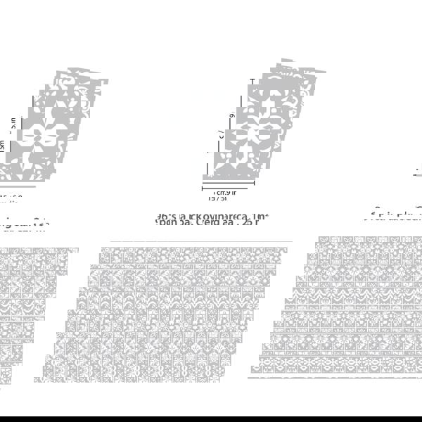 WALPLUS WT1556 - Andalu Light Grey Cement Spanish Wall Tile Sticker Set - 15 cm x 15 cm - 24 pcs