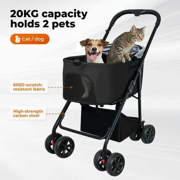 Skylos Pet Stroller Dog Cat Puppy Pram Pushchair Travel Cart Buggy Carrier