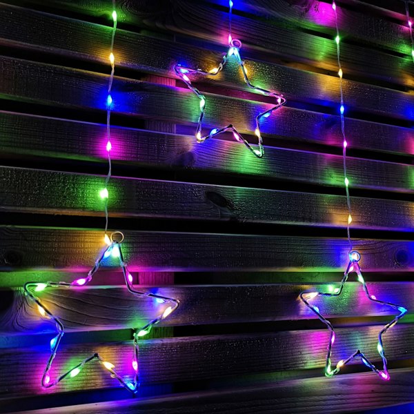 Samuel Alexander 1.2m Multi Colour LED Star Curtain Lights Christmas Decorations
