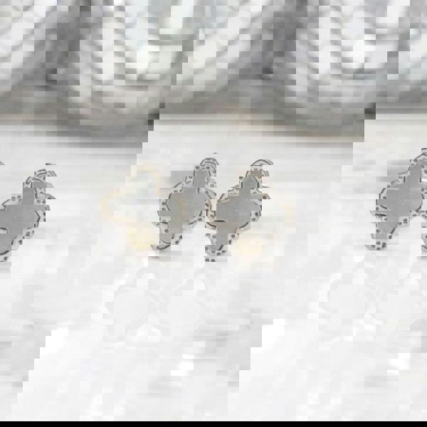 Say It With Clover Earrings - Stainless Steel (Silver Plated & Faux Pearl)