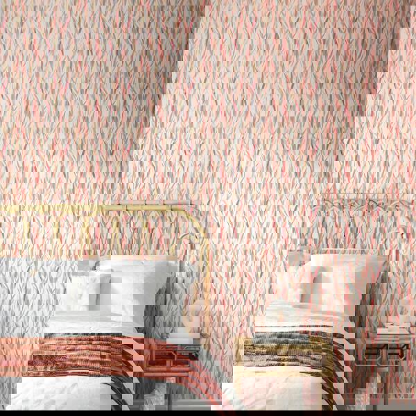 Hoopla Walls Eucalyptus Whisper - Coral Mix 10m Wallpaper