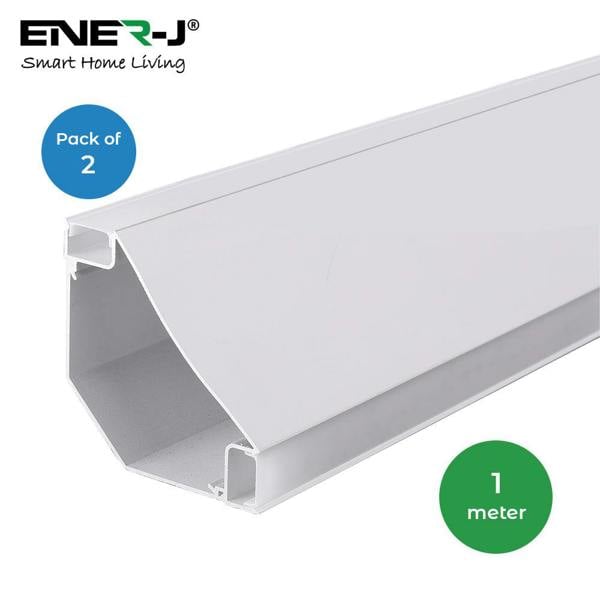 ENER-J Gypsum LED Cove Light 45 Degree Corner Aluminum Profile, 1 Meter (Pack of 2)
