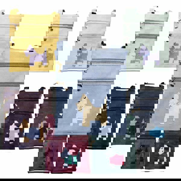 Fores Collection Westie Dog Appliqué Crossbody Bag with Adjustable Strap